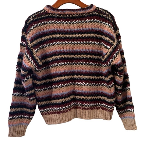 Anthropologie Elsamanda Chunky Stripe Knit Alpaca Wool Blend Sweater Italy NWT - Picture 4 of 7